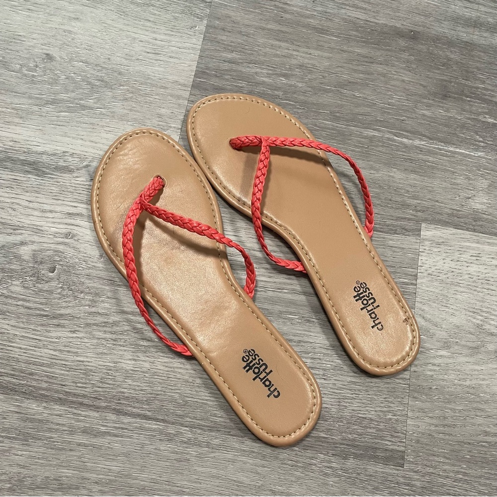 Charlotte Russe Braided Design Flip Flop Sandals Size 8
